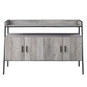 Gray oak & black finish metal frame TV stand by Acme additional picture 3