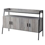 Gray oak & black finish metal frame TV stand by Acme additional picture 4