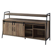 Rustic oak & black finish metal frame TV stand by Acme additional picture 2