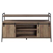 Rustic oak & black finish metal frame TV stand by Acme additional picture 3
