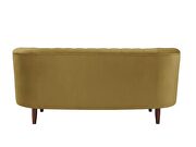 Olive yellow velvet upholstery deep channel tufting sofa by Acme additional picture 9