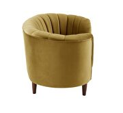 Olive yellow velvet upholstery deep channel tufting chair by Acme additional picture 2