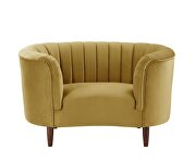 Olive yellow velvet upholstery deep channel tufting chair by Acme additional picture 4