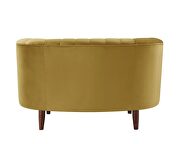 Olive yellow velvet upholstery deep channel tufting chair by Acme additional picture 5