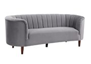 Gray velvet upholstery deep channel tufting sofa by Acme additional picture 2