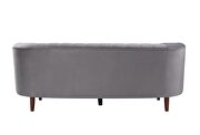 Gray velvet upholstery deep channel tufting sofa by Acme additional picture 5