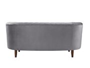 Gray velvet upholstery deep channel tufting sofa by Acme additional picture 9