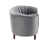 Gray velvet upholstery deep channel tufting chair by Acme additional picture 2