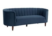 Blue velvet upholstery deep channel tufting sofa by Acme additional picture 2