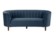 Blue velvet upholstery deep channel tufting sofa by Acme additional picture 3