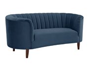 Blue velvet upholstery deep channel tufting sofa by Acme additional picture 7