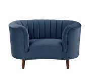 Blue velvet upholstery deep channel tufting chair by Acme additional picture 4