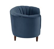 Blue velvet upholstery deep channel tufting loveseat by Acme additional picture 2