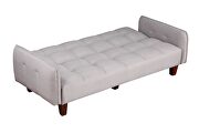 Gray linen button tufted sofa bed by Acme additional picture 8