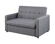 Dark gray durable linen upholstery pull out sleeper bed by Acme additional picture 3