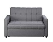 Dark gray durable linen upholstery pull out sleeper bed by Acme additional picture 4