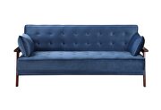 Navy velvet upholstery button tufted sofa bed by Acme additional picture 4
