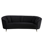 Black velvet upholstery deep channel stitching sofa by Acme additional picture 2