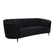 Black velvet upholstery deep channel stitching sofa by Acme additional picture 3
