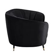 Black velvet upholstery deep channel stitching sofa by Acme additional picture 4