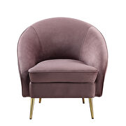 Pink velvet upholstery and gold metal tapered legs sofa by Acme additional picture 2
