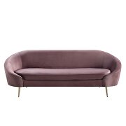Pink velvet upholstery and gold metal tapered legs sofa by Acme additional picture 4