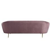 Pink velvet upholstery and gold metal tapered legs sofa by Acme additional picture 6