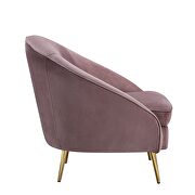 Pink velvet upholstery and gold metal tapered legs sofa by Acme additional picture 9