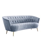 Light gray velvet modern curved silhouette sofa by Acme additional picture 2