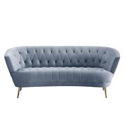 Light gray velvet modern curved silhouette sofa by Acme additional picture 3