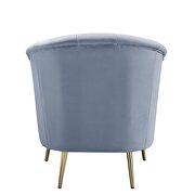 Light gray velvet modern curved silhouette chair by Acme additional picture 4