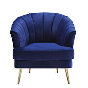 Blue velvet upholstery vertical channel tufting sofa by Acme additional picture 2