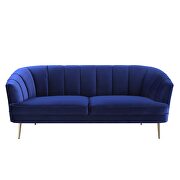 Blue velvet upholstery vertical channel tufting sofa by Acme additional picture 4
