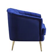 Blue velvet upholstery vertical channel tufting sofa by Acme additional picture 5