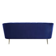 Blue velvet upholstery vertical channel tufting sofa by Acme additional picture 6