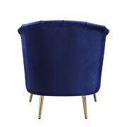 Blue velvet upholstery vertical channel tufting chair by Acme additional picture 4