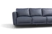 Serene blue leather overstuffed backrests and plush seats sofa by Acme additional picture 6