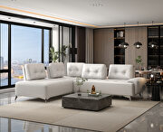 Pearl white leather modern design sectional sofa by Acme additional picture 2