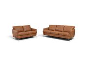 Cappuccino finish leather and sturdy, wooden inner frame loveseat by Acme additional picture 4