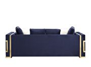 Blue velvet upholstery and gold detail on the base sofa by Acme additional picture 5