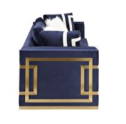 Blue velvet upholstery and gold detail on the base chair by Acme additional picture 2
