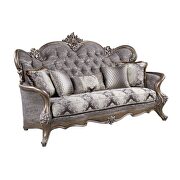 Fabric & antique bronze finish plush and luxurious with rich upholstery sofa by Acme additional picture 4
