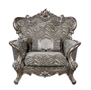 Fabric & antique bronze finish plush and luxurious with rich upholstery chair by Acme additional picture 2