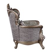 Fabric & antique bronze finish plush and luxurious with rich upholstery chair by Acme additional picture 3