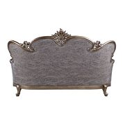 Fabric & antique bronze finish plush and luxurious with rich upholstery loveseat by Acme additional picture 2