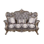 Fabric & antique bronze finish plush and luxurious with rich upholstery loveseat by Acme additional picture 4