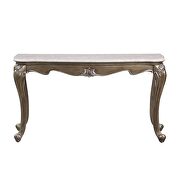 Marble top & antique bronze finish gold trim accent sofa table by Acme additional picture 2