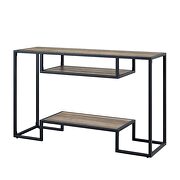 Rustic oak top & black finish metal frame coffee table by Acme additional picture 7