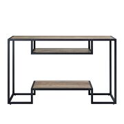 Rustic oak top & black finish metal frame coffee table by Acme additional picture 8