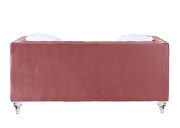 Pink velvet faux diamond trim classic sofa by Acme additional picture 6